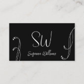 Stijlvol zwart-wit  beeld met monogram visitekaartje (Voorkant)