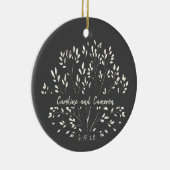 Stijlvol zwart wit botanisch aangepast huwelijk keramisch ornament (Rechts)