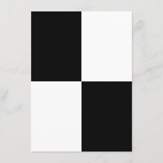 Stijlvol zwart & wit bruiloft menu (Achterkant)