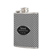Stijlvol Zwart Wit Custom Design Groomsmen Gift Heupfles (Links)
