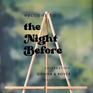 Stijlvol zwart-wit De nacht voor ontvangst Acryl Bord