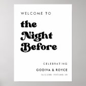 Stijlvol zwart-wit De nacht voor Welkom Poster (Voorkant)