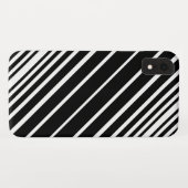 Stijlvol zwart-wit diagonaal streekpatroon Case-Mate iPhone case (Achterkant (horizontaal))