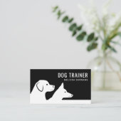 Stijlvol zwart-wit dog Silhouettes Dog Trainer Visitekaartje (Staand voorkant)