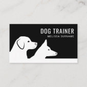 Stijlvol zwart-wit dog Silhouettes Dog Trainer Visitekaartje (Voorkant)