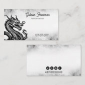 Stijlvol zwart-wit Dragon mystiek Tattoo Visitekaartje (Voorkant / Achterkant)
