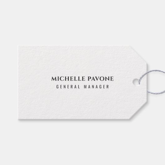 Stijlvol zwart & wit eenvoudig gewoon professionee cadeaulabel (Voorkant (Horizontaal))