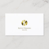 Stijlvol zwart wit en goud met een modern monogram visitekaartje (Voorkant)