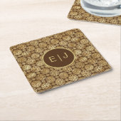 Stijlvol zwart-wit en gouddinavontuur kartonnen onderzetters (Schuin)