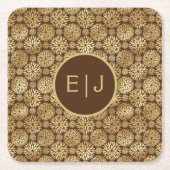 Stijlvol zwart-wit en gouddinavontuur kartonnen onderzetters (Voorkant)