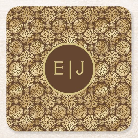 Stijlvol zwart-wit en gouddinavontuur kartonnen onderzetters (Voorkant)