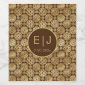 Stijlvol zwart-wit en gouddinavontuur wijn etiket (Enkel label)