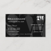 Stijlvol zwart wit en grijs met Initialen modern Visitekaartje (Achterkant)