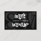 Stijlvol zwart wit en grijs met Initialen modern Visitekaartje (Voorkant)