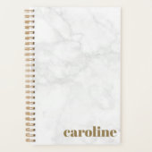 Stijlvol zwart-wit en grijze marmer planner (Voorkant)