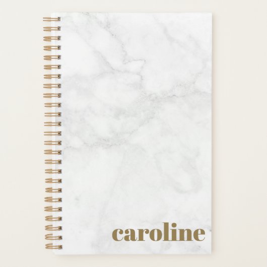 Stijlvol zwart-wit en grijze marmer planner (Voorkant)