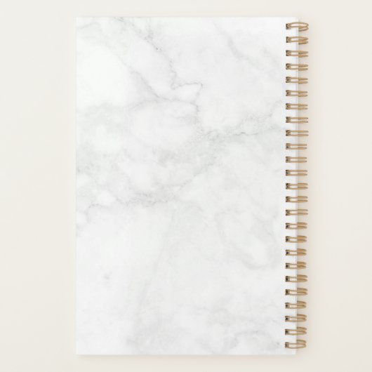 Stijlvol zwart-wit en grijze marmer planner (Achterkant)