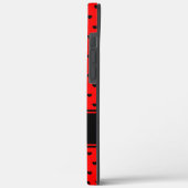 Stijlvol zwart-wit en rood-hartenpatroon, monogram Case-Mate iPhone case (Achterkant / Links)