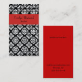 Stijlvol zwart, wit en rood Visitekaartje (Voorkant / Achterkant)