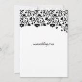 Stijlvol zwart-wit Floral bruiloft Kaart (Achterkant)