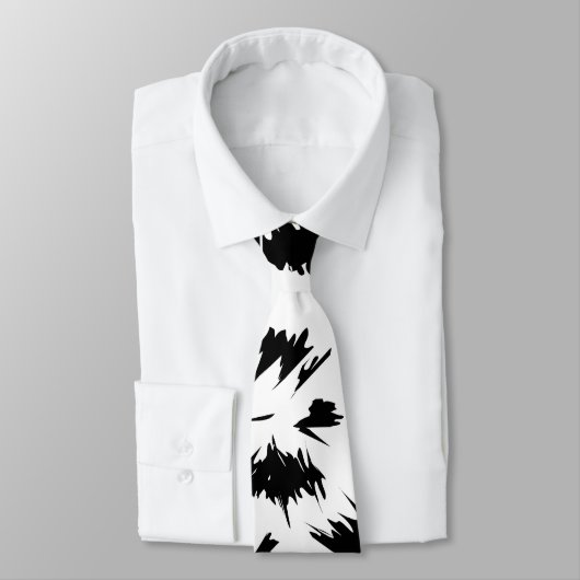 Stijlvol zwart-wit Floral patroon. Stropdas (Gebonden)