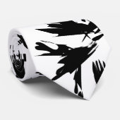 Stijlvol zwart-wit Floral patroon. Stropdas (Opgerold)