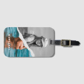 Stijlvol zwart-wit fotobeeldscherm Retro Bagagelabel (Voorkant (horizontaal))