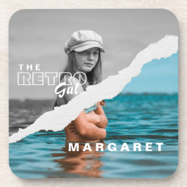 Stijlvol zwart-wit fotobeeldscherm Retro Bier Onderzetter