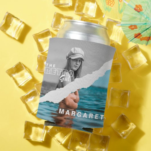 Stijlvol zwart-wit fotobeeldscherm Retro Blikjeskoeler (Insitu Zomer)