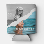 Stijlvol zwart-wit fotobeeldscherm Retro Blikjeskoeler (Achterkant)