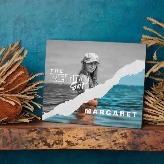 Stijlvol zwart-wit fotobeeldscherm Retro Fotoplaat (Zijkant)