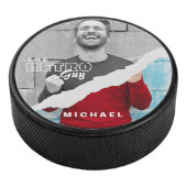 Stijlvol zwart-wit fotobeeldscherm Retro Hockey Puck (3/4)