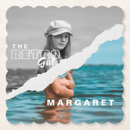 Stijlvol zwart-wit fotobeeldscherm Retro Kartonnen Onderzetters