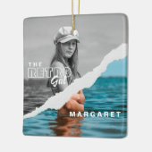 Stijlvol zwart-wit fotobeeldscherm Retro Keramisch Ornament (Links)