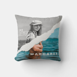 Stijlvol zwart-wit fotobeeldscherm Retro Kussen