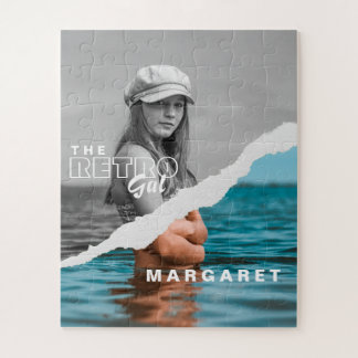 Stijlvol zwart-wit fotobeeldscherm Retro Legpuzzel