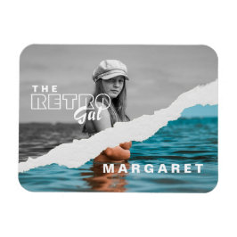 Stijlvol zwart-wit fotobeeldscherm Retro Magneet