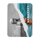 Stijlvol zwart-wit fotobeeldscherm Retro Magneet (Verticaal)