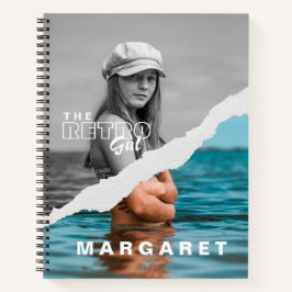 Stijlvol zwart-wit fotobeeldscherm Retro Notitieboek