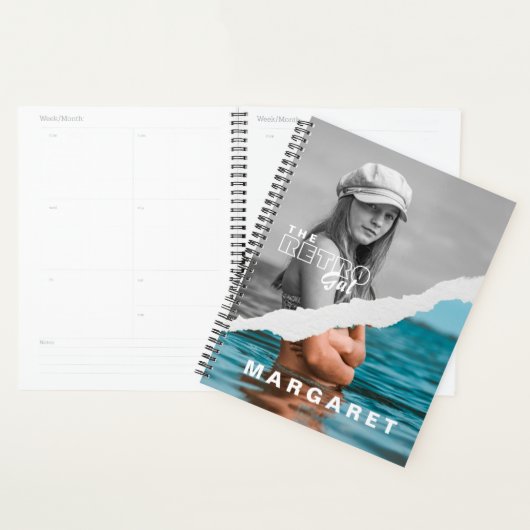 Stijlvol zwart-wit fotobeeldscherm Retro Planner (Display)