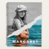 Stijlvol zwart-wit fotobeeldscherm Retro Planner (Voorkant)