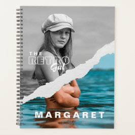 Stijlvol zwart-wit fotobeeldscherm Retro Planner