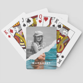 Stijlvol zwart-wit fotobeeldscherm Retro Pokerkaarten