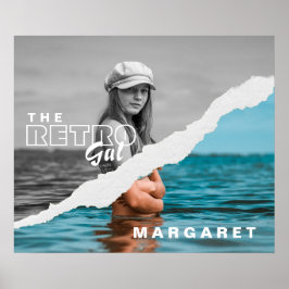 Stijlvol zwart-wit fotobeeldscherm Retro Poster