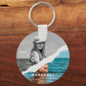 Stijlvol zwart-wit fotobeeldscherm Retro Sleutelhanger (Voorkant)