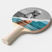 Stijlvol zwart-wit fotobeeldscherm Retro Tafeltennisbatje (Voorkant Gekanteld)