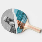 Stijlvol zwart-wit fotobeeldscherm Retro Tafeltennisbatje (Zijkant)