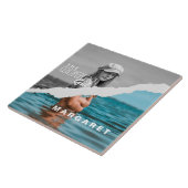 Stijlvol zwart-wit fotobeeldscherm Retro Tegeltje (Zijkant)