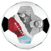 Stijlvol zwart-wit fotobeeldscherm Retro Voetbal (Gedraaid)