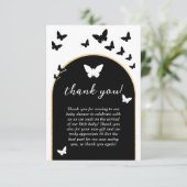 Stijlvol zwart-wit genderneutraal Baby shower Bedankkaart (Staand voorkant)